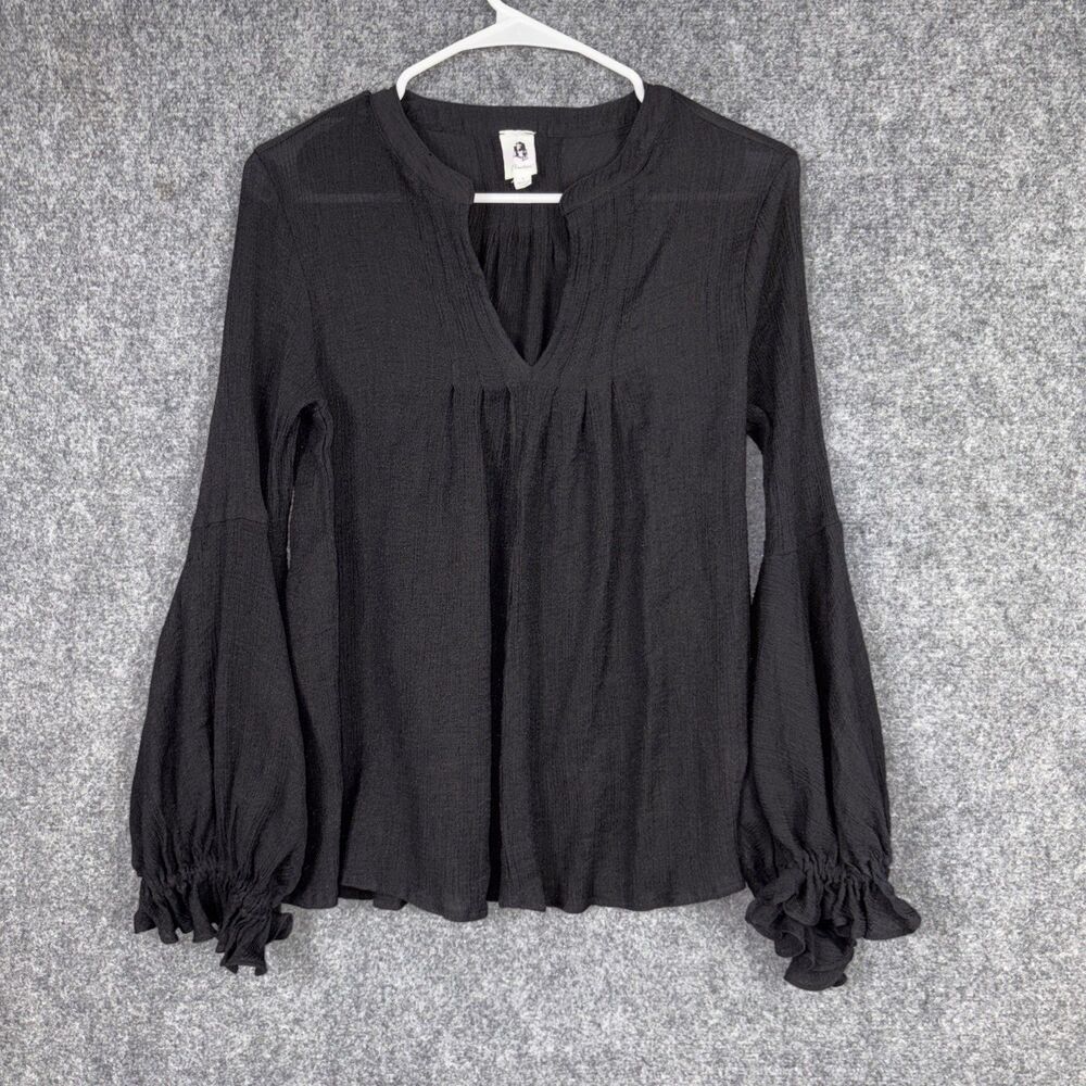 Flawless Shirt Womens Size S Black Whimsy goth Boho Hippie
